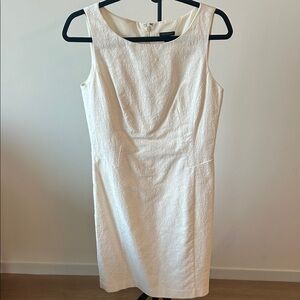 Ann Taylor Cream Sleeveless Midi Dress